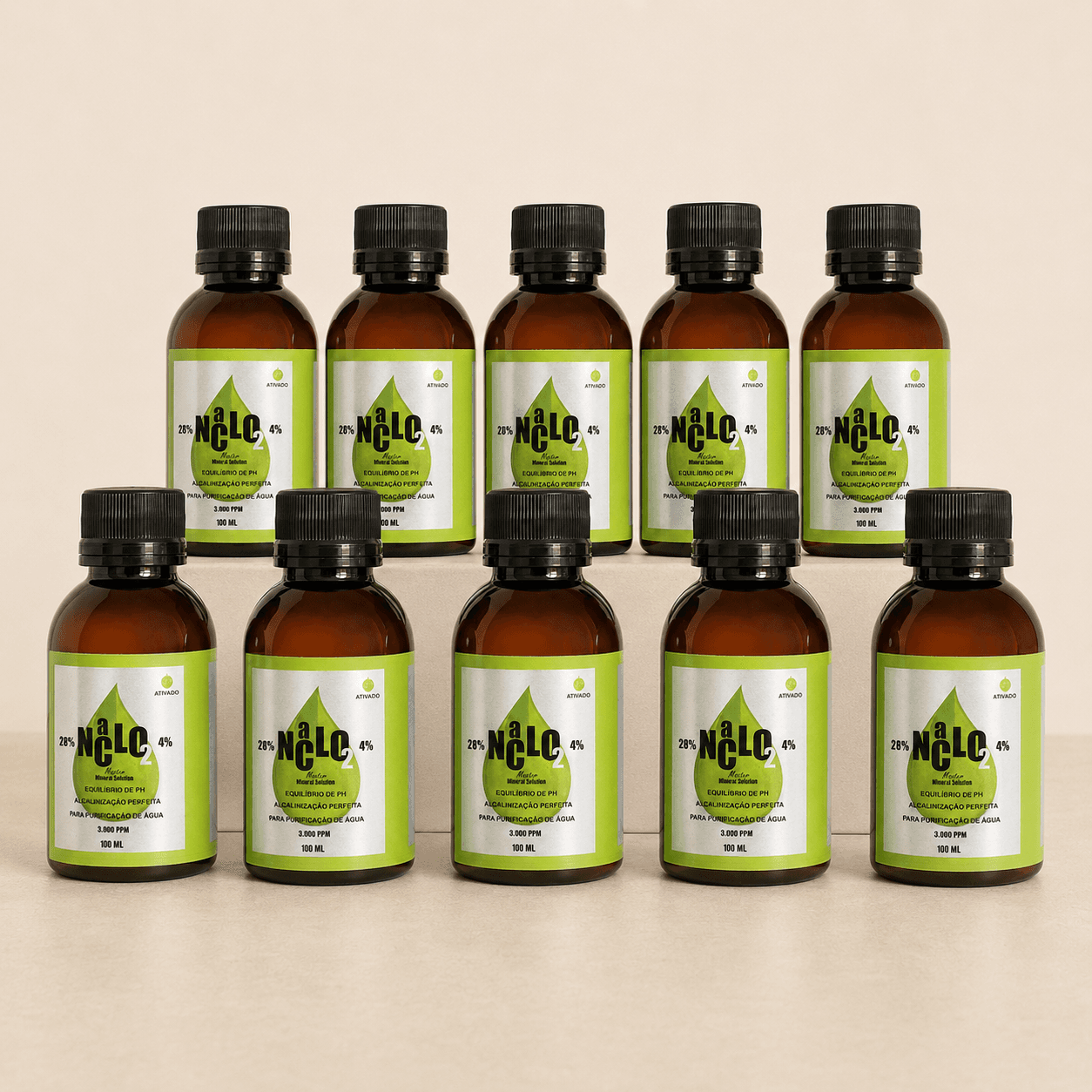 Kit com 10 frascos de CDS Purificador 3000 PPM