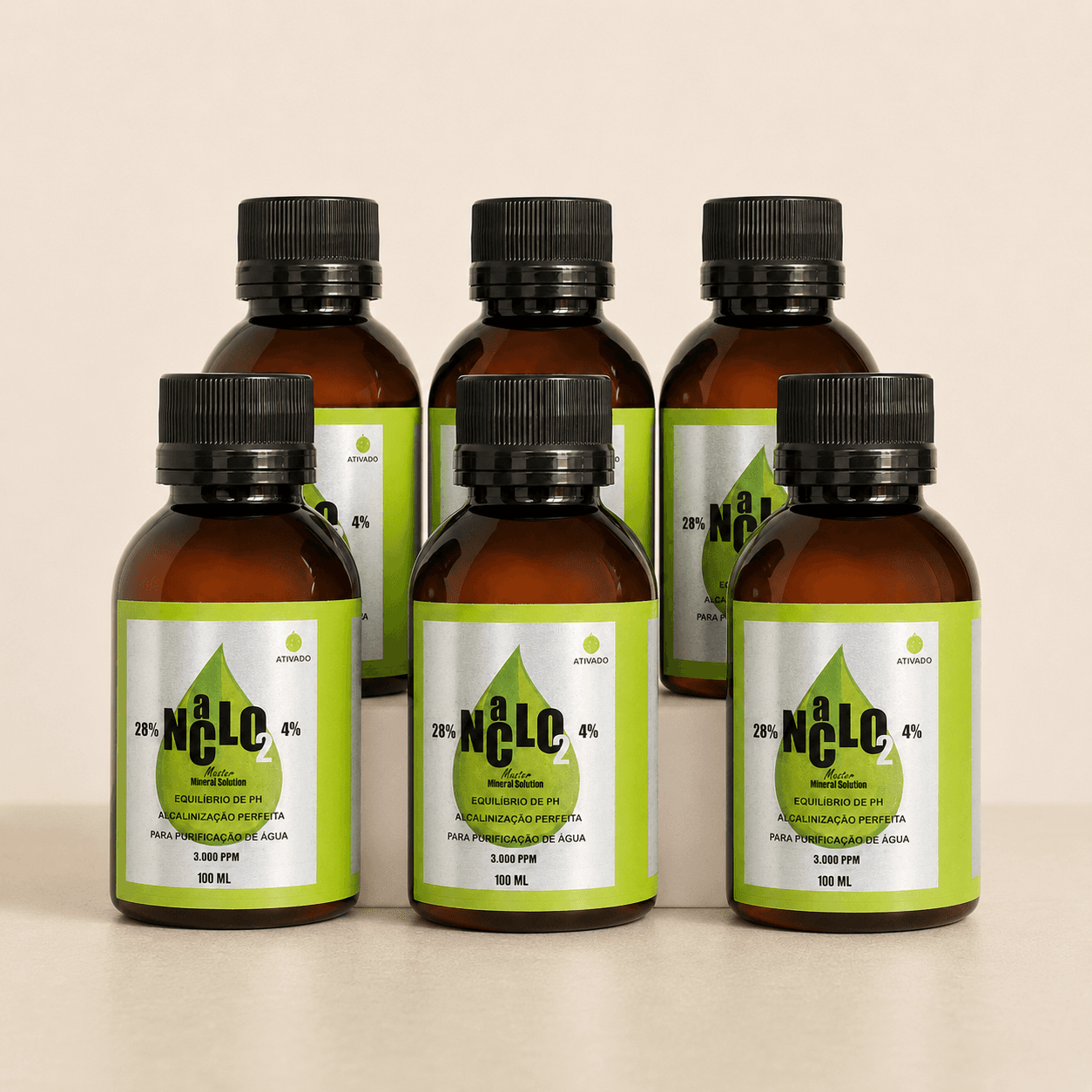 Kit com 6 frascos de CDS Purificador 3000 PPM